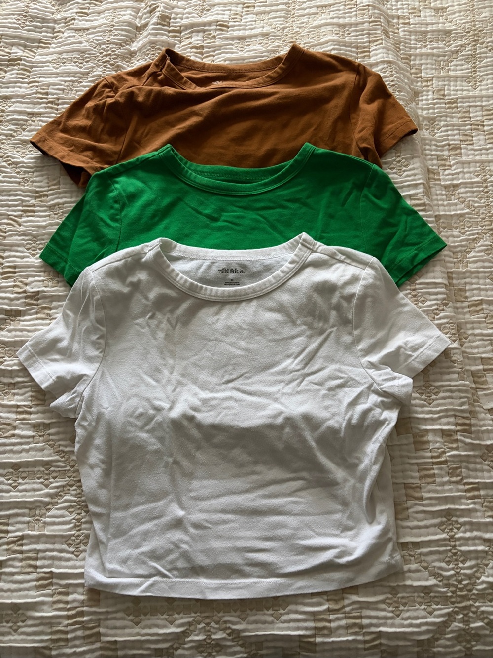 wild fable 3-Pack Short Sleeve Tees - White, Green, Brown